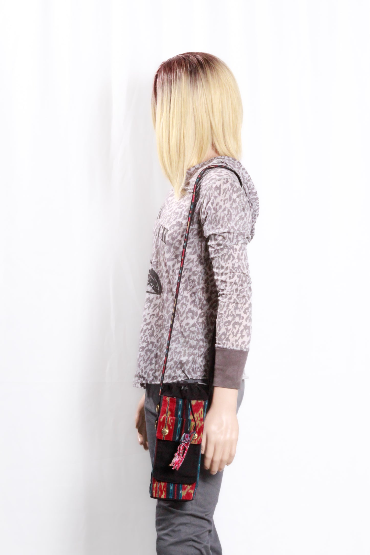 Water Bottle Bag - Indonesian Batik and Canvas