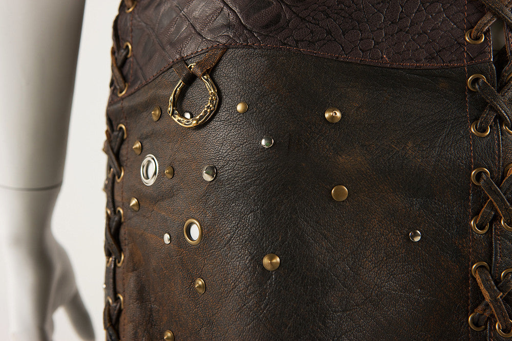 Tribal Leather Wrap Kilt - Long Unisex One Size Fits All