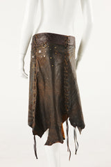 Tribal Leather Wrap Kilt - Long Unisex One Size Fits All