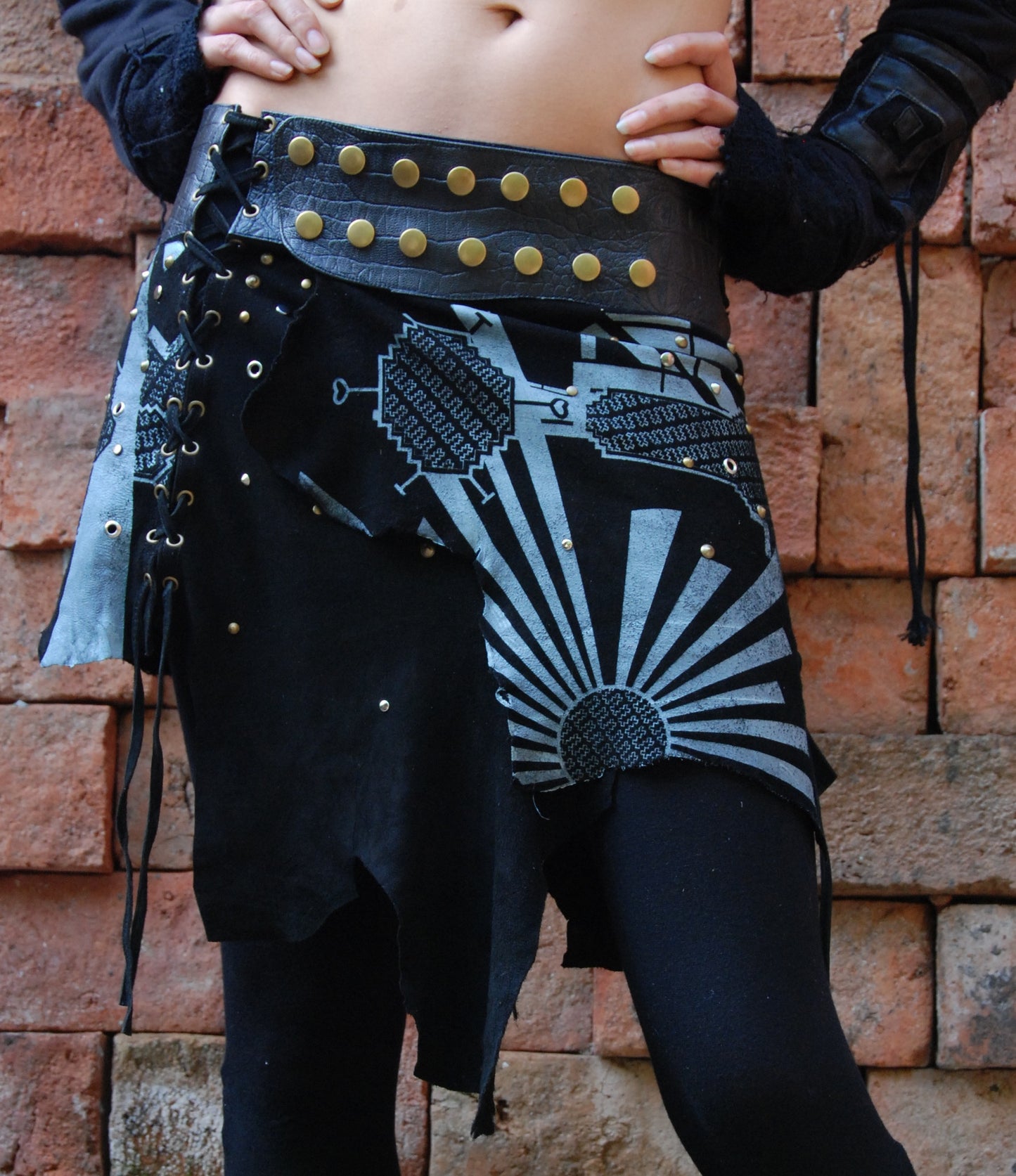 Tribal Leather Wrap - Mid Length Unisex One Size Fits All