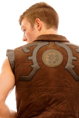 Urban Mayan Leather Puffy Vest